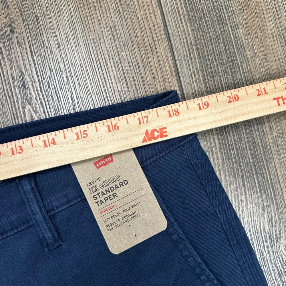 Levis XX Chino Standard Taper Stretch Navy Blue Pants Mens 36x32 85226-0052 NEW - Picture 5 of 11
